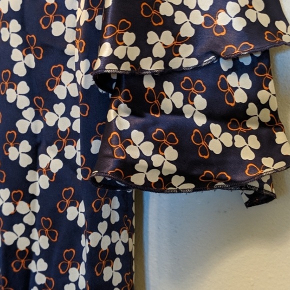 Converse John Varvatos Blue Silk Short Sleeve Dress - Picture 4 of 10